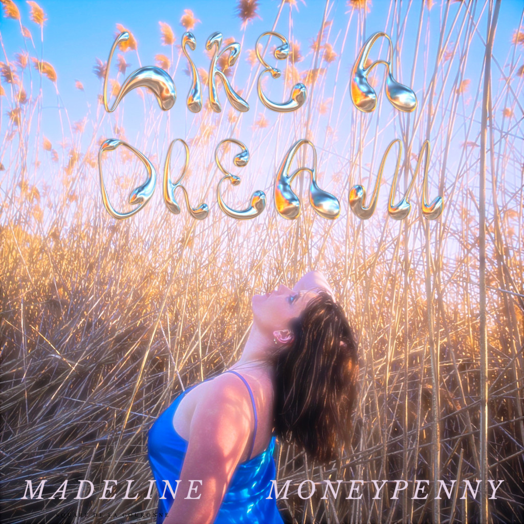 The album art for Madeline's debut album, Like a Dream. She is standing in tall dry grass with her head thrown back.